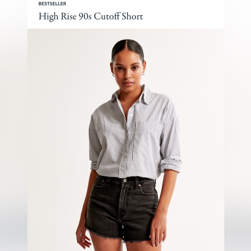 90’s high rise cut off black short